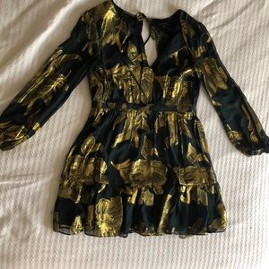 Cynthia Rowley Metallic Boho Minidress